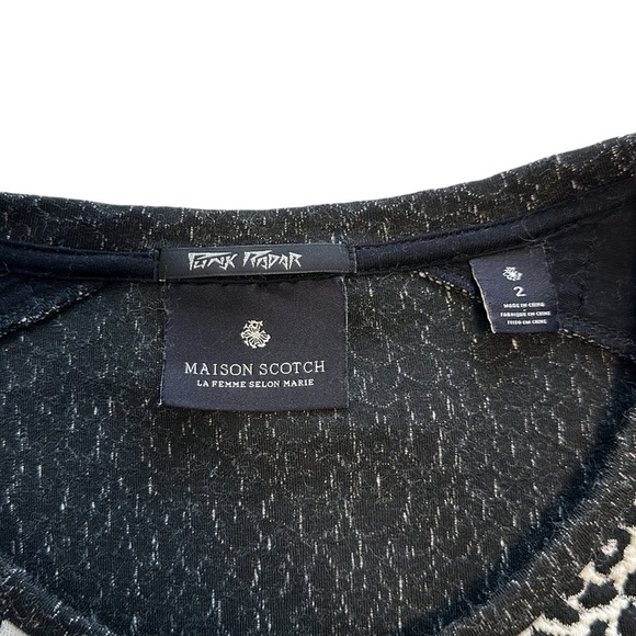 Scotch & Soda | Maison Scotch Black & White Animal Print Dress - Size Small - Picture 4 of 11